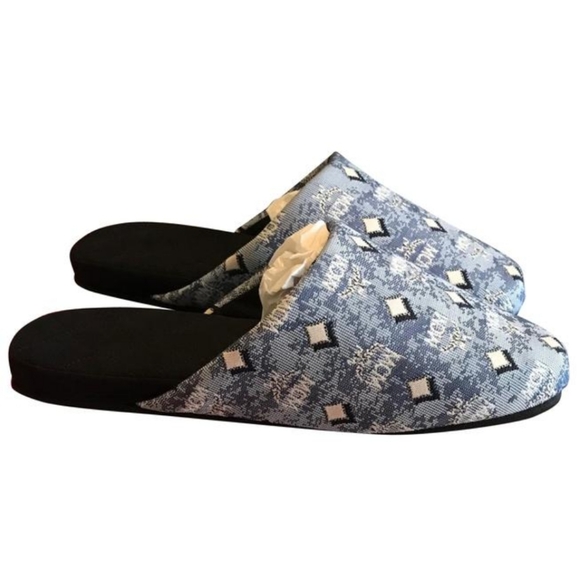MCM Womens Vintage Blue Monogram Slides - Picture 2 of 16